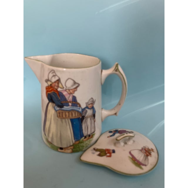 Ceramic 1900's Edwin Knowles China Co, Ceramic Chocolate Coffee Pot With Dutch Figures For Sale - Image 7 of 10