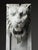 Zinc lion's head fragment. Presumably from France, late 19th/early 20th century. Likely part of an architectural element....