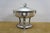 Late 20th Century Vintage Hammered Aluminum Chafing Dish Server W/ Pyrex Glass Insert Dogwood Legs For Sale - Image 5 of 14