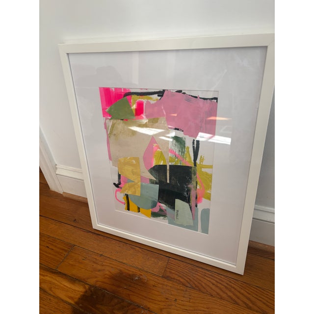 Abstract Sarah Trundle, Contemporary Abstract Mixed Media Collage, "Merriment" For Sale - Image 3 of 3