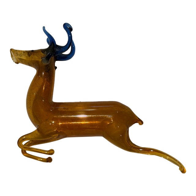 Rare Antique German Bimini Mercury Glass Reindeer Ornament For Sale