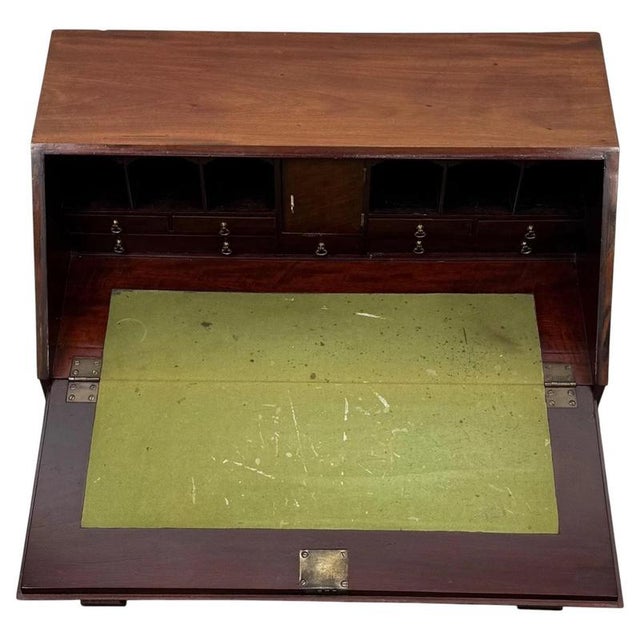 Antique Georgian Mahogany Bureau, 1900s For Sale - Image 6 of 14