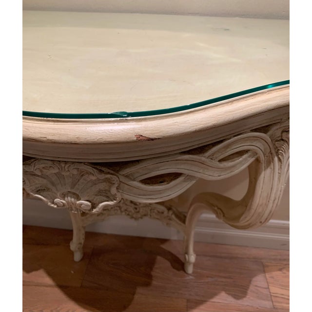 Mid 20th Century Vintage French Carved Wood Wall Console Table For Sale - Image 11 of 12