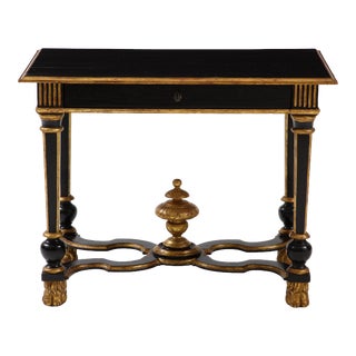 Black Lacquered and Giltwood Table For Sale