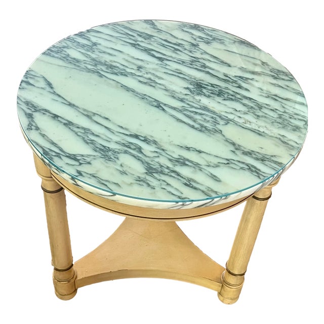 Late 20th Century Directoire Style Marble Top Gueridon Table - Project Piece For Sale