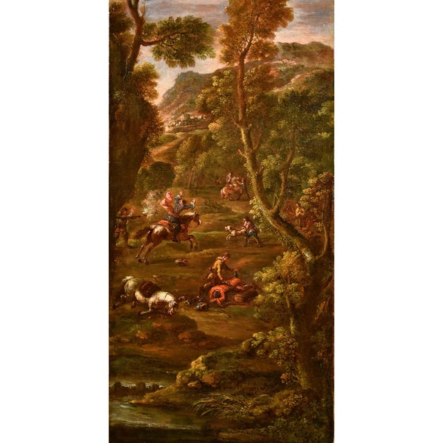 Giuseppe Zais, Landscapes, 1740, Oil on Canvases, Set of 2 For Sale - Image 4 of 14