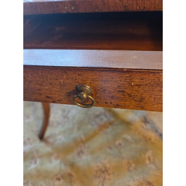 Late 20th Century Gregorius Pineo Biedermeier Style Side Table With Drawer and Undershelf For Sale - Image 10 of 17