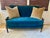 Louis XVI Velvet Settee & Matching Chair Carved Giltwood Bergere Set For Sale In Los Angeles - Image 6 of 10