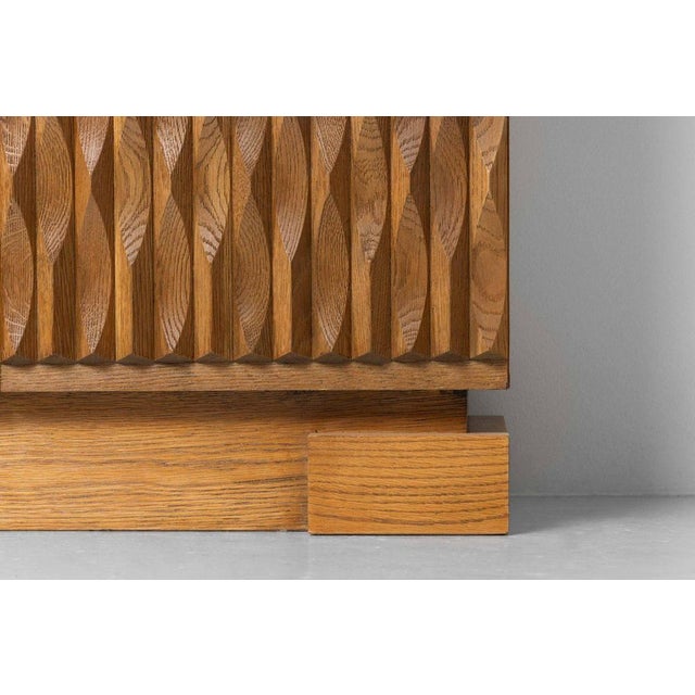 Gold Niagara Cabinet in Oak by Maison Aurora, Belgium, 1975 For Sale - Image 8 of 17