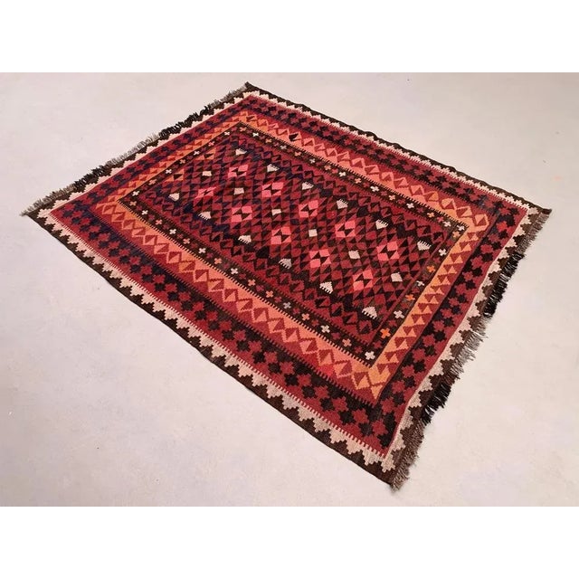 Very well proportioned and crafted handmade Afghan Maimana kilim, generously size and well proportioned to suit most...