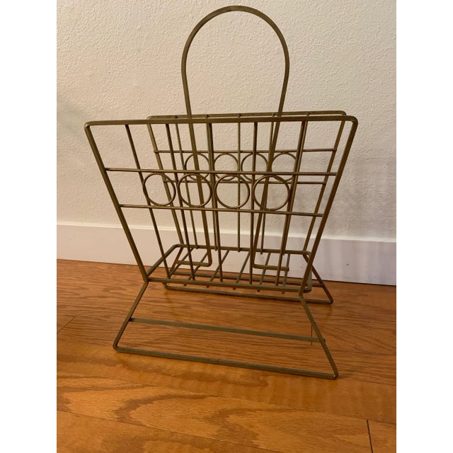 Mid 20th Century Metal Vinyl Record Holder or Magazine Rack For Sale - Image 4 of 9