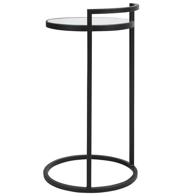 Iron & Mirror Round Accent Table For Sale In Chicago - Image 6 of 8