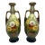 A Pair of Antique Art Nouveau Hand-Painted Ceramic Vases Dandelion Motif 12"h For Sale