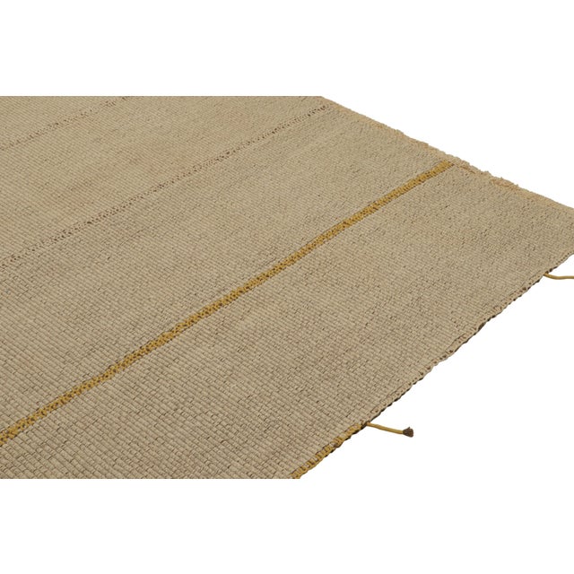 Textile Rug & Kilim’s Contemporary Kilim in Beige With Gold and Brown Accents For Sale - Image 7 of 7