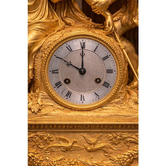 1830 French Artisan Louis Philippe Gold Bronze Clock-1 Pc For Sale - Image 11 of 16