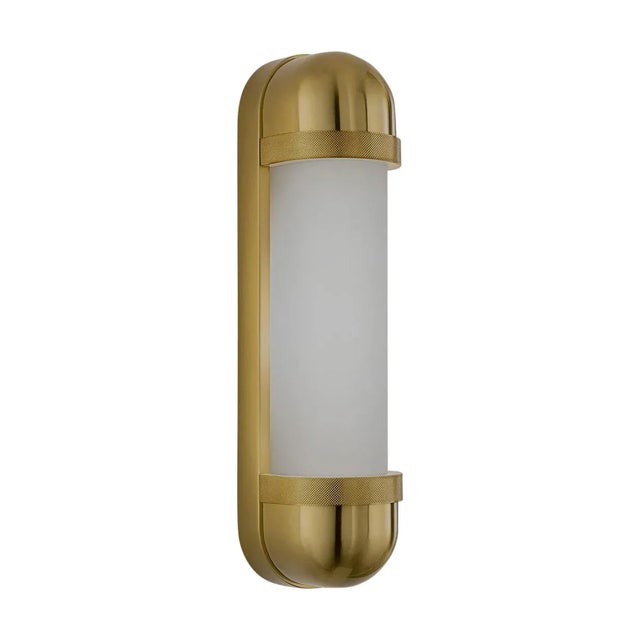 Brushed Brass (Brb) With Matt Opal Glass Bathroom Wall Light For Sale - Image 4 of 4