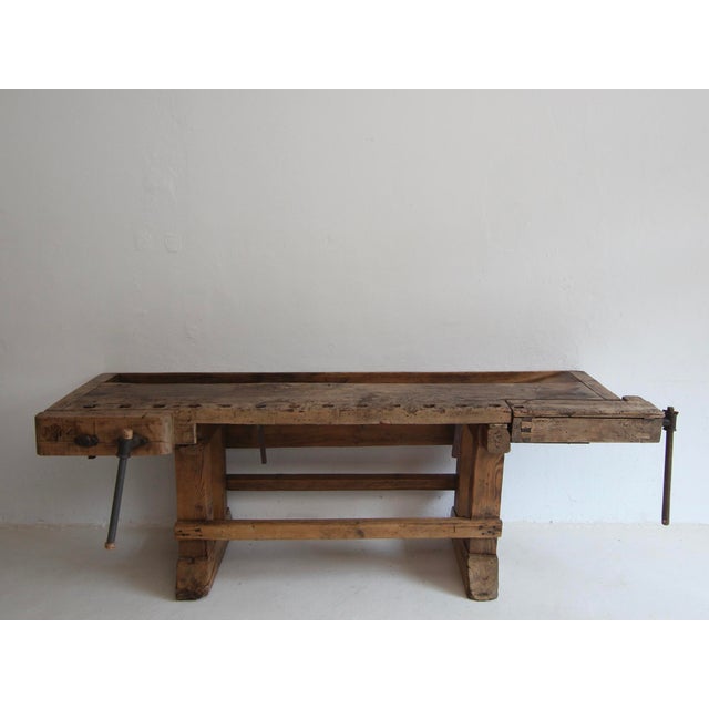 Vintage Oak and Pine Workbench, 1920s For Sale - Image 6 of 18