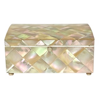 19th Century Domed Victorian Shell Marquetry Box For Sale