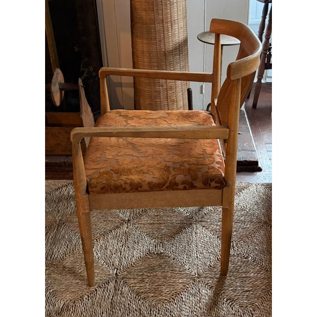 Mid 20th Century Mid Century American of Martinsville Curved and Caned Back Arm Chair, Signed For Sale - Image 5 of 10