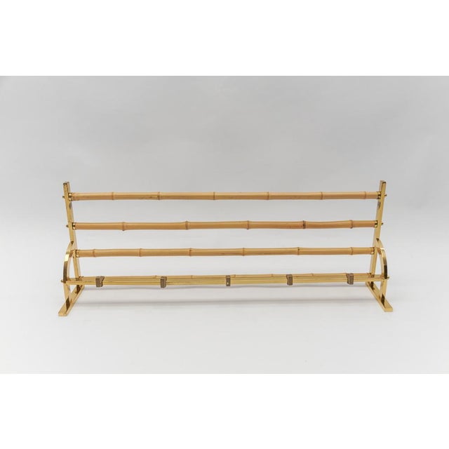 Gold Brass and Bamboo Coat Rack and Umbrella Stand, Italy, 1950s, Set of 2 For Sale - Image 8 of 18