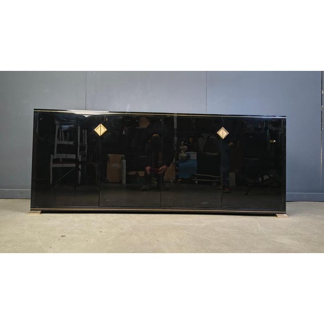 Brass and Lacquer Sideboard from Pierre Vandel, 1970s For Sale - Image 10 of 14