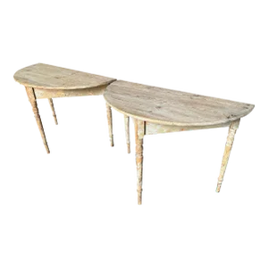 Pair of 19th Century Swedish Demi Lune Console Tables