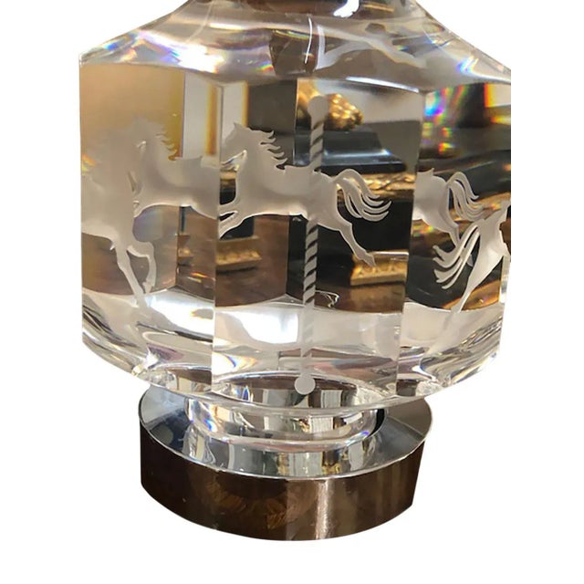 1980s Steuben Carousel With Rotating Base For Sale In Dallas - Image 6 of 11