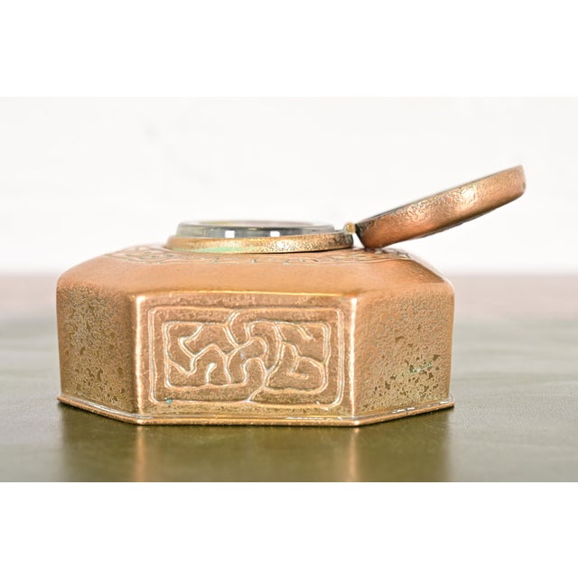 Bronze Tiffany Studios New York Zodiac Bronze Doré Inkwell For Sale - Image 8 of 12