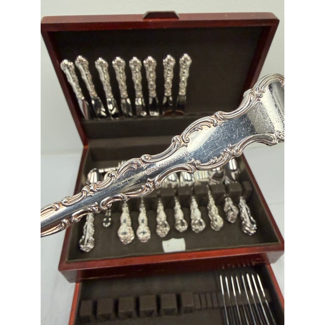 Vintage Birks Regency Plate "Louis De France" Silverplated Flatware Set - 74 Pieces (Service for 8) With Chest For Sale In West Palm - Image 6 of 11