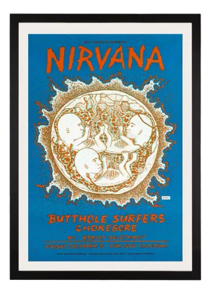 Nirvana at Oakland Coliseum Concert Poster, California, USA, 1993