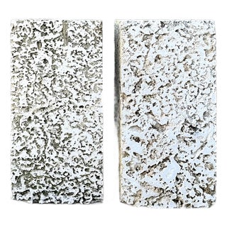 Vintage Coquina Stone Pedestals - A Pair For Sale