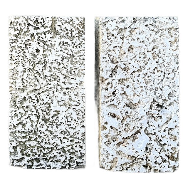 Vintage Coquina Stone Pedestals - A Pair For Sale