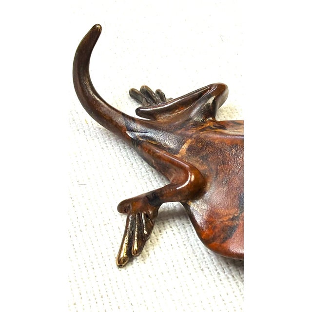 1980s Michael Storey Metal Sculpture Lizard Shelf or Wall Hanging For Sale - Image 10 of 11