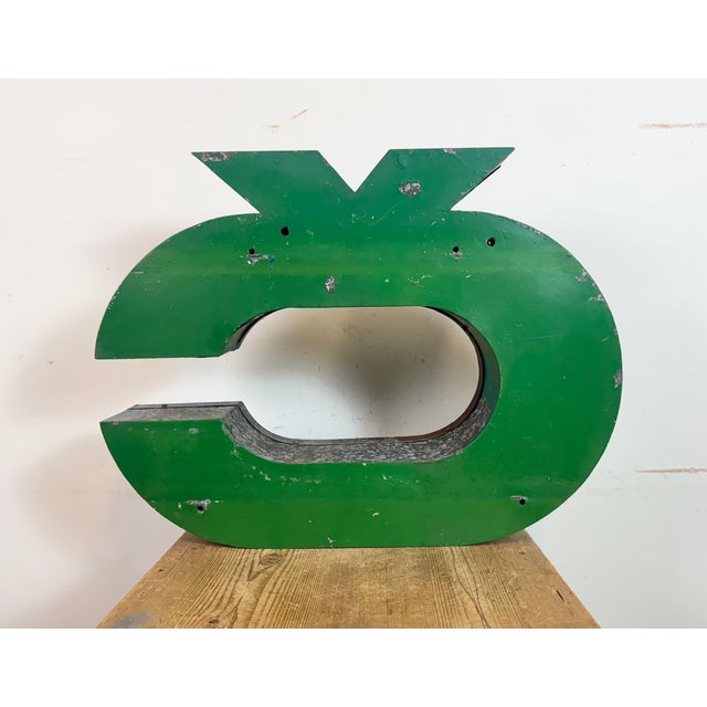 Large Vintage Blue Advertising Letter Č, 1960s For Sale - Image 12 of 13