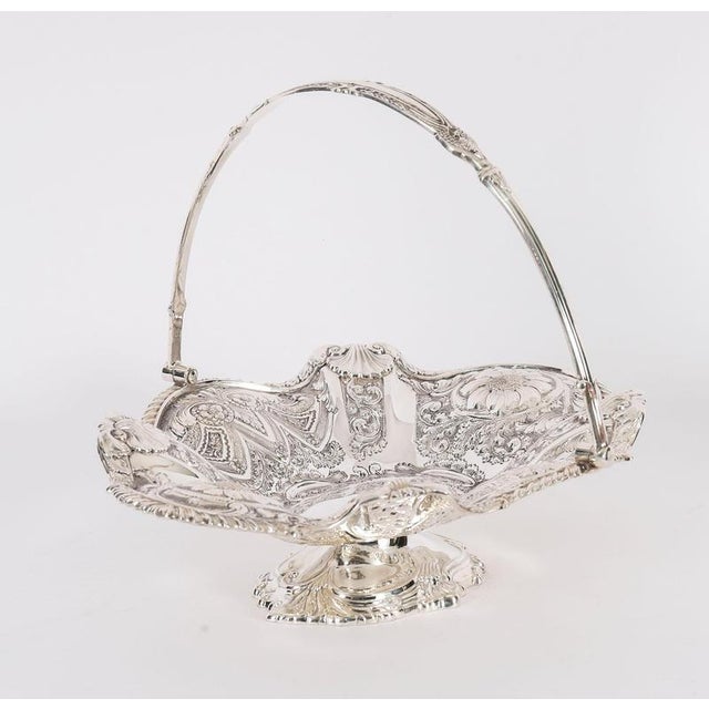 Antique Victorian Silver Plated Fruit Basket, 1800s For Sale - Image 14 of 18