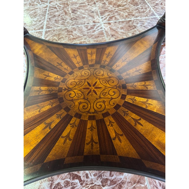 1980s Regency Style Side Table with Marquetry, 1980s For Sale - Image 5 of 7