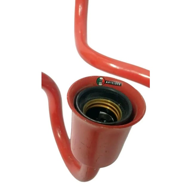 Red Model 145 Sconces by Sergio Asti for Arteluce, 1960s, Set of 2 For Sale - Image 8 of 9