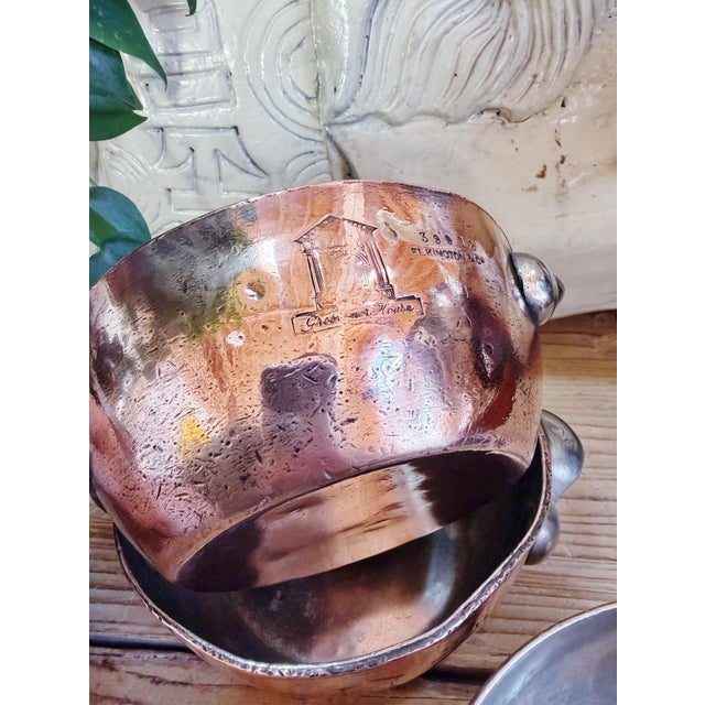 Copper Antique English Copper Bowl From Grosvenor Hotel London For Sale - Image 8 of 8