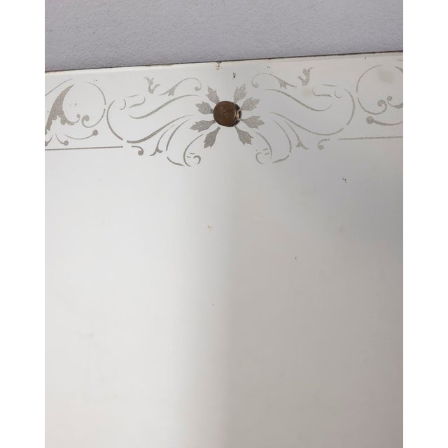 1940s Vintage Wall Mirror in Decorated Glass, Italy, 1940s For Sale - Image 5 of 13