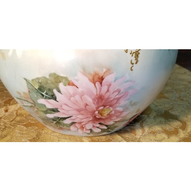 White Antique Jean Pouyat Petler (Jpl) Hand Painted Jardiniere (1905) For Sale - Image 8 of 11