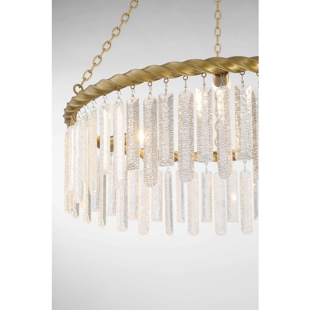2020s Reverie Brass and Crystal 3-Light Circular Contemporary Chandelier For Sale - Image 5 of 8