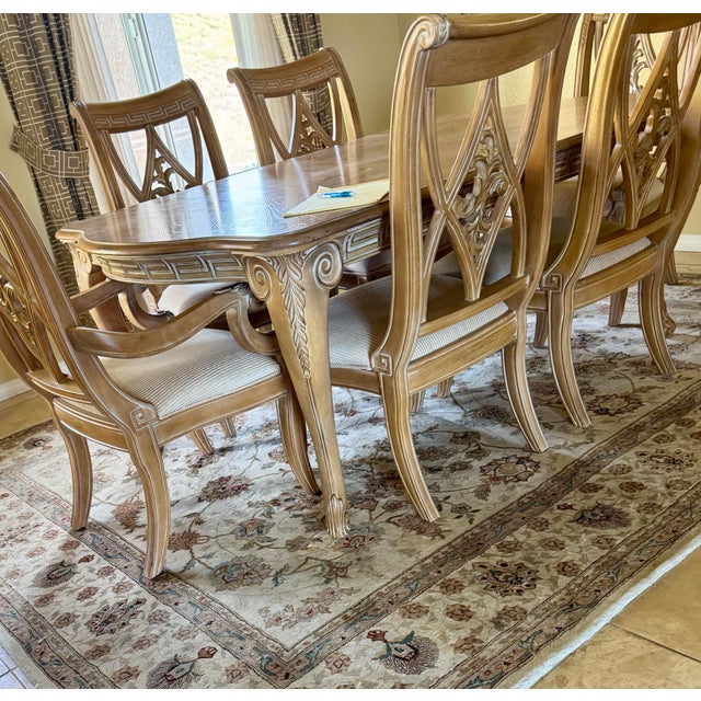Wood Bernhardt Dining Table With 6 Chairs For Sale - Image 7 of 12