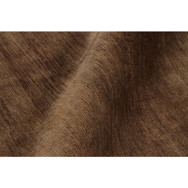 Textile Rug & Kilim’s Modern Textural Rug, Rich Tone-on-Tone Brown With Gold Accents For Sale - Image 7 of 7