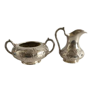 1840s Elkington Silverplate Cream and Sugar