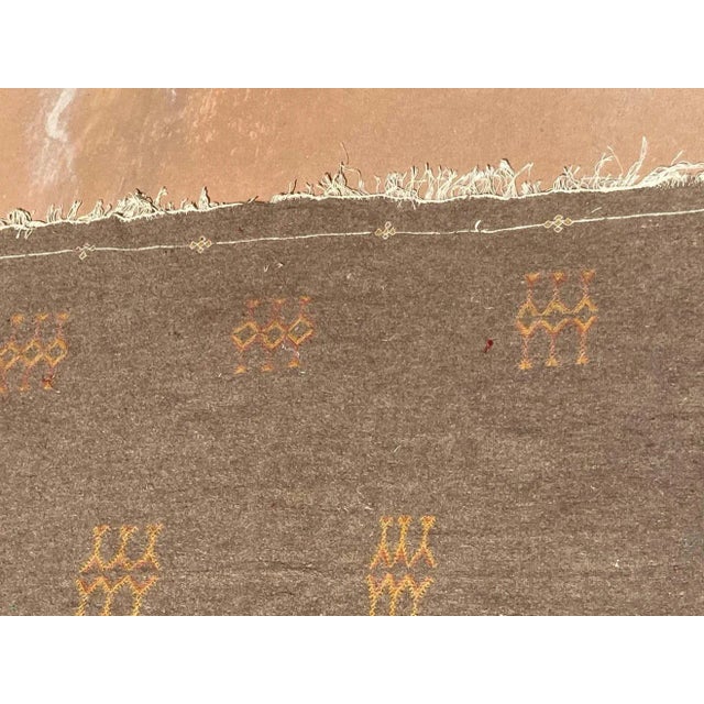 Textile Vintage 1960s Moroccan Berber Kilim Rug, Sand and Pumpkin Orange, 4'8" × 7'9" For Sale - Image 7 of 13