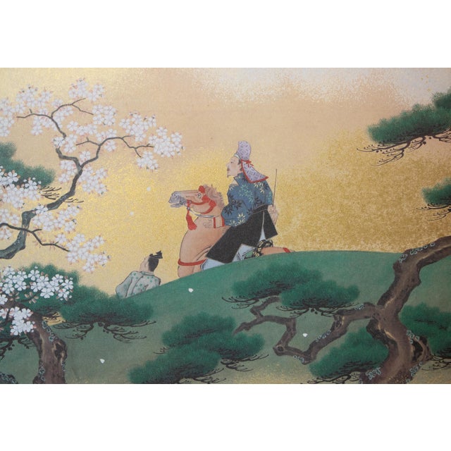 "Falconry", After Kano Tsunenobu, 1960s Showa Era Japanese Byobu Screen For Sale - Image 4 of 18