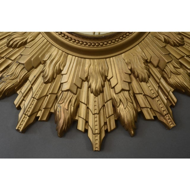 1970s Mid Century Welby Art Deco Style Starburst Wall Clock For Sale In San Francisco - Image 6 of 12
