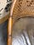 Mid-Century Faux Bamboo and Cane Barrel Back Chair With Leather Cushion For Sale - Image 10 of 11