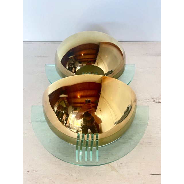 Postmodern Vintage Half Moon Wall Lights, 1980s, Set of 2 For Sale - Image 3 of 8