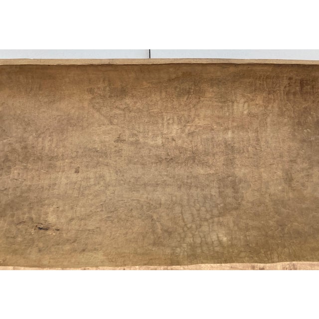 1910s Large Fruitwood Trog or Dough Bowl on Oak Stand For Sale - Image 5 of 6